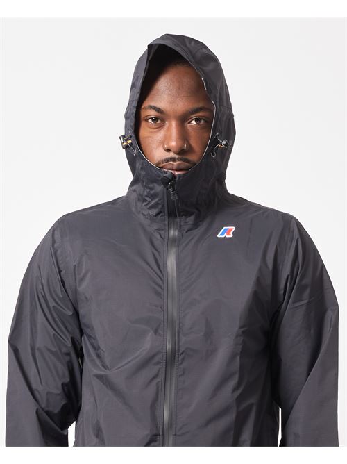 Jacko men's jacket by K-way with hood and logo K-WAY | K8131QW-CHARMEL TRAVELUSY